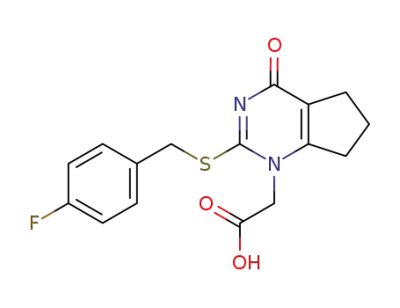 {2-[(4-fluorobenzyl)sulfanyl]-4-oxo-4,5,6,7-tetrahydro-1H-cyclopenta[d]pyrimidin-1-yl}acetic acid